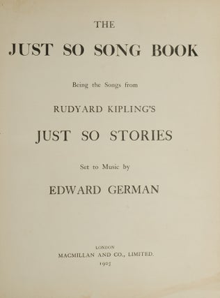 Just So Song Book, The