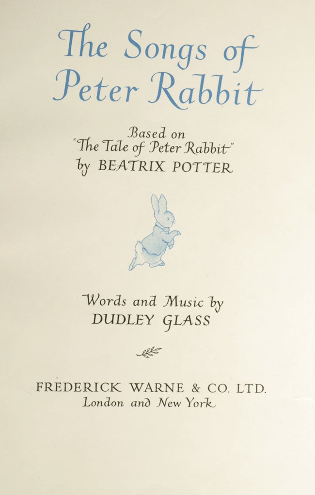 Songs of Peter Rabbit, The | Beatrix POTTER, Dudley Glass
