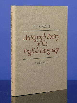 Item #00827 Autograph Poetry in the English Language. Peter John CROFT