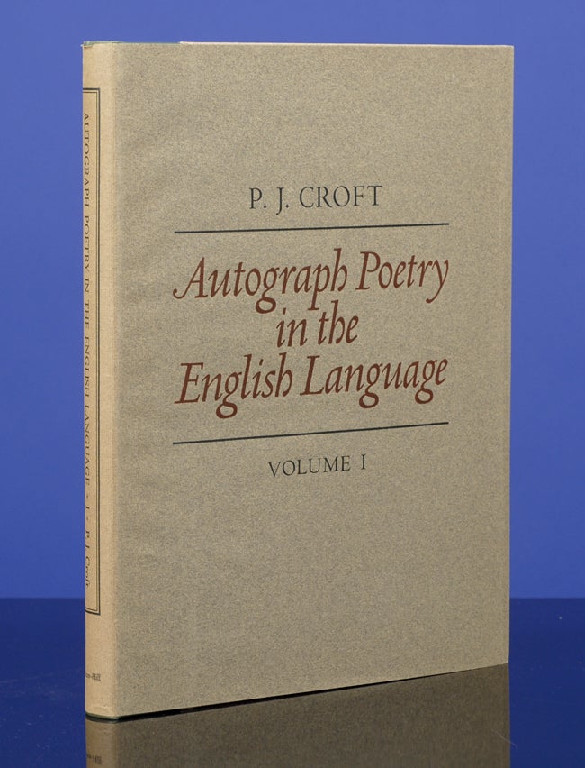 Item #00827 Autograph Poetry in the English Language. Peter John CROFT.