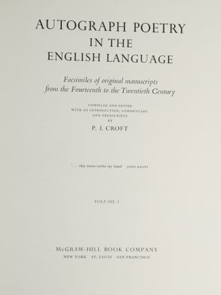 Autograph Poetry in the English Language