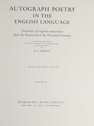 Autograph Poetry in the English Language