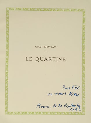 Item #02221 Quartine, Le. Edmund DULAC, Omar KHAYYAM, Edward FITZGERALD