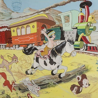 Little Hiawatha Racing Casey Junior to the Railroad Station