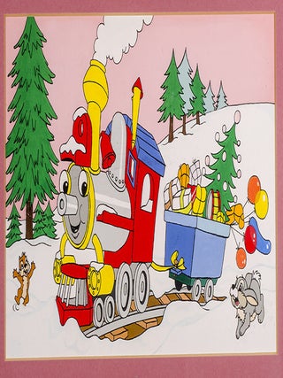 Item #04146 Christmas gifts being carried by Choo Choo Train in the snow. WALT DISNEY STUDIOS
