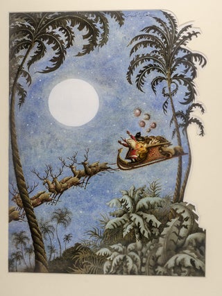 Item #04152 An original watercolor painting from "Christmas 1993 or Santa's Last Ride." Errol LE...