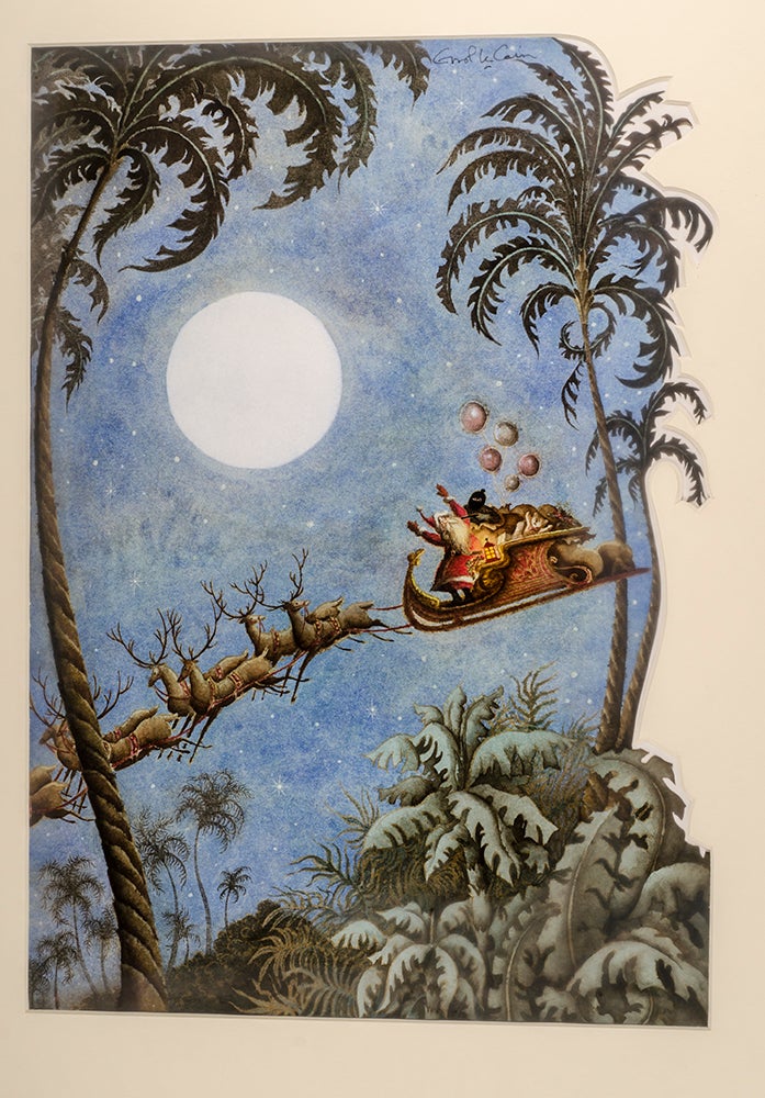 Item #04152 An original watercolor painting from "Christmas 1993 or Santa's Last Ride." Errol LE CAIN, Leslie BRICUSSE.