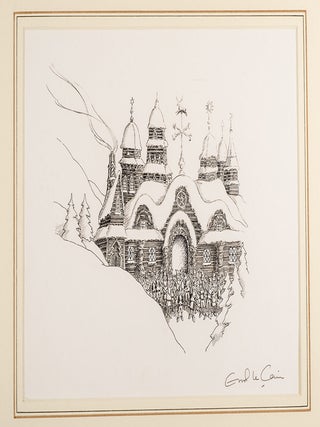 Item #04153 An original pen, ink and monotone drawing from "Christmas 1993 or Santa's Last Ride."...