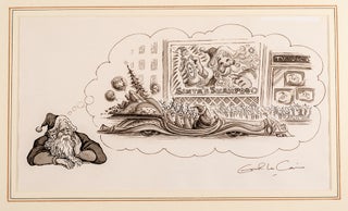 Item #04154 An original pen, ink and monotone drawing from "Christmas 1993 or Santa's Last Ride."...
