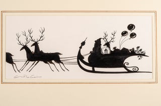 Item #04155 An original black and white silhouette drawing from "Christmas 1993 or Santa's Last...