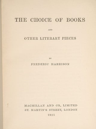 Choice of Books and other Literary Pieces, The