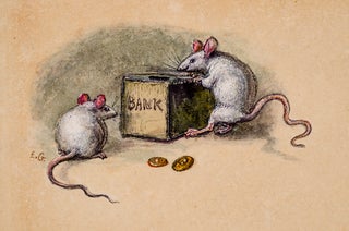 Item #04721 Two Mice beside a Piggy-bank. Ernest GRISET