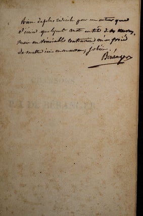 Chansons de P.J. Béranger Anciennes, Nouvelles et Inédites,