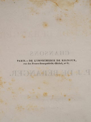Chansons de P.J. Béranger Anciennes, Nouvelles et Inédites,