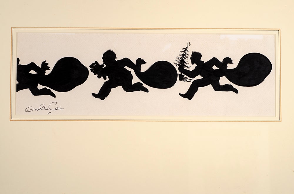 LE CAIN, Errol; BRICUSSE, Leslie - An Original Black and White Silhouette Drawing from 