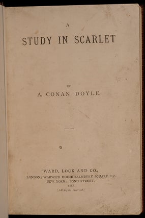 Item #04933 A Study in Scarlet. Arthur Conan DOYLE, Charles DOYLE