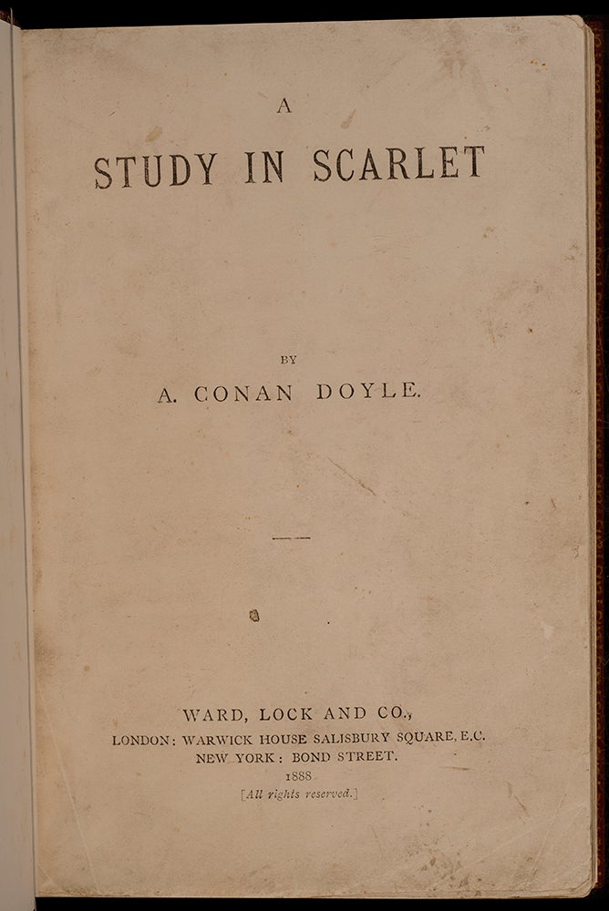 Item #04933 A Study in Scarlet. Arthur Conan DOYLE, Charles DOYLE.