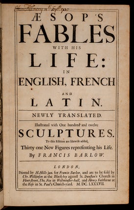 Item #05078 Æsop’s Fables with His Life: in English, French and Latin. Newly Translated....
