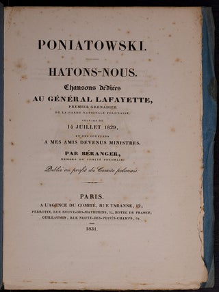 Chansons de P.J. Béranger Anciennes, Nouvelles et Inédites,