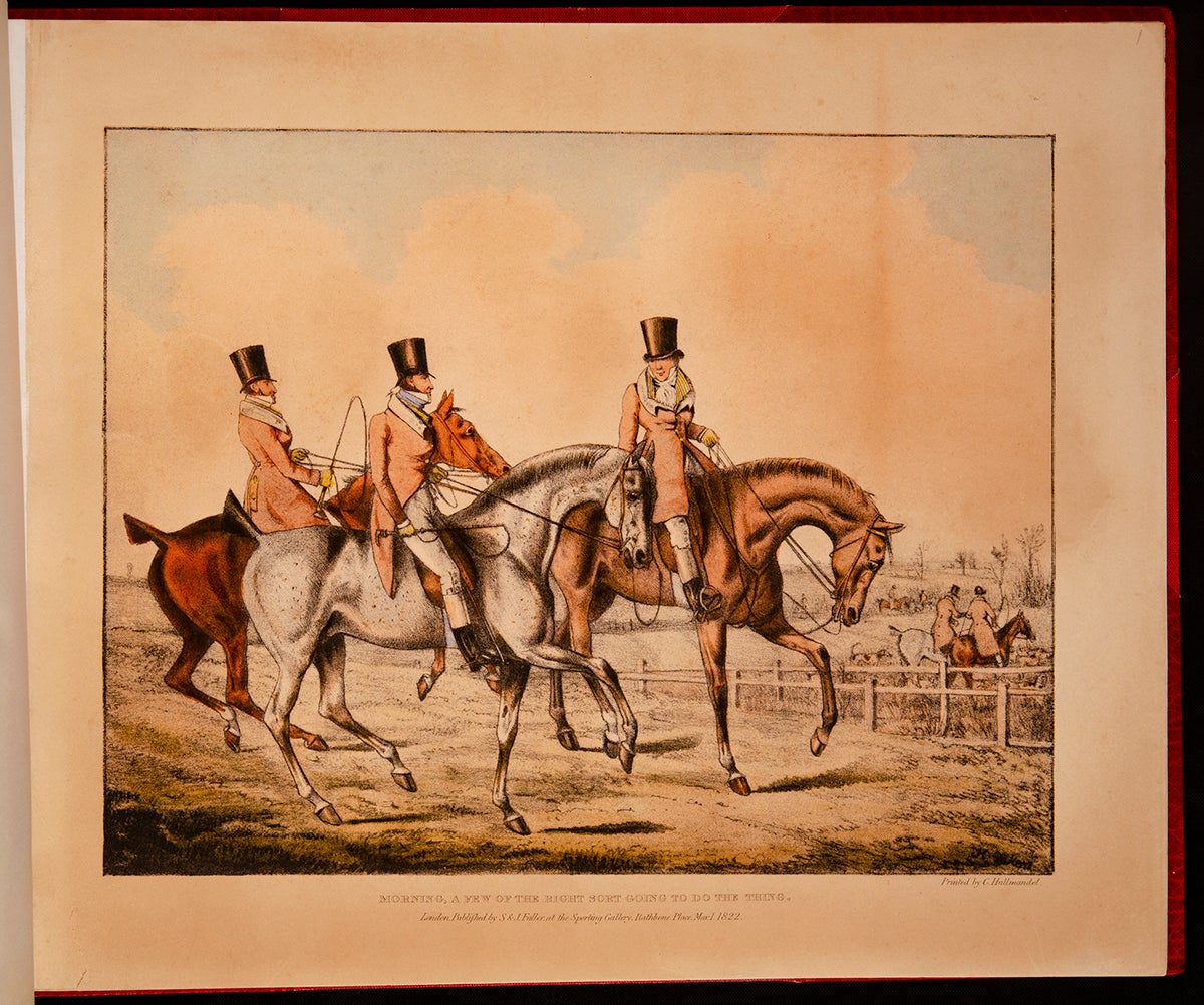 ALKEN, Henry; HULLMANDEL, Charles Joseph, lithogr - [the Right Sort, Six Coloured Plates Drawn by Henry Alken, Printed by C. Hullmandel]