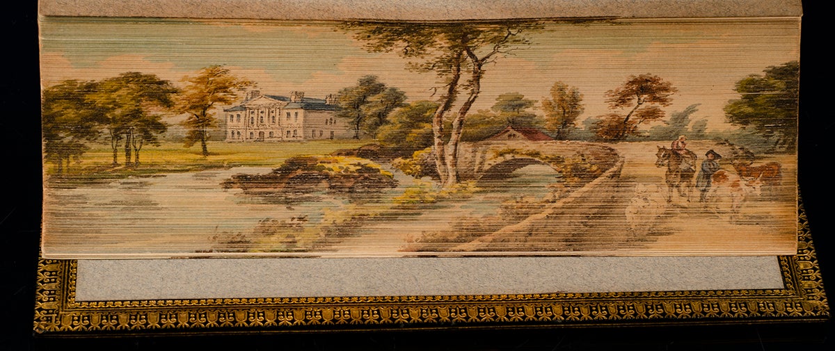 FORE-EDGE PAINTING; MISS C.B. CURRIE; RIVIRE & SON, binders; GOLDSMITH, Oliver - Miscellaneous Works of Oliver Goldsmith, the