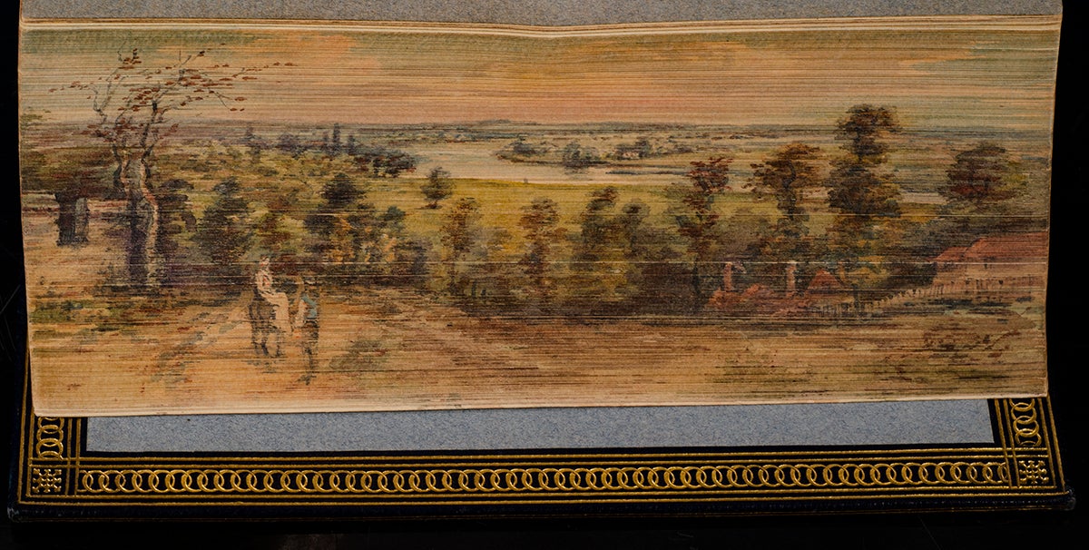 FORE-EDGE PAINTING; MISS C.B. CURRIE; RIVIRE & SON, binders; GALSWORTHY, John - Forsyte Saga, the