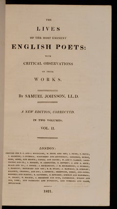 Lives of the most Eminent English Poets:, The