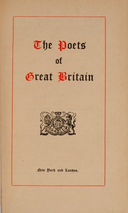 [The Crown Edition of] The Poets of Great Britain