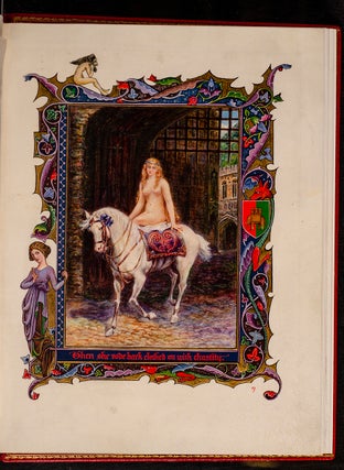 The Lady Godiva and Other Poems. Alberto SANGORSKI, calligrapher, COSWAY-STYLE BINDING.