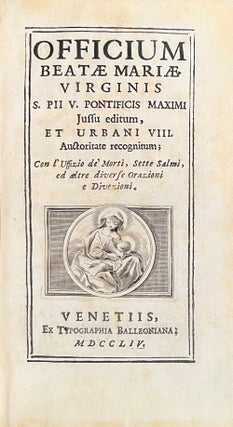 Officium Beatae Mariae Virginis S. Pii V. Pontificis Maximi.