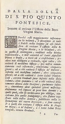 Officium Beatae Mariae Virginis S. Pii V. Pontificis Maximi.