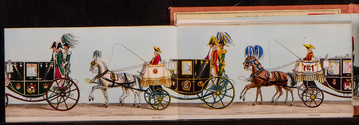 Carriage of Count Sebastiani, French Ambassador, in Queen Victoria's  coronation parade. Handcoloured aquatint engraving from Fores' Correct  Representation of the State Procession on the Occasion of the August  Ceremony of Her Majesty's Coronation