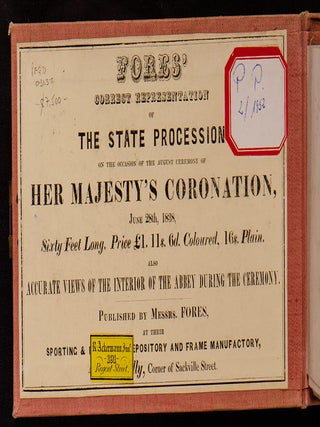Fores' Correct Representation of the State Procession on the Occasion of the August Ceremony of Her Majesty's Coronation, June 28th, 1838