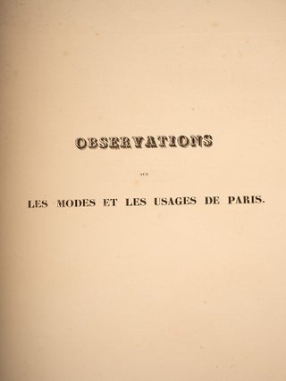Observations sur les Modes et les Usages de Paris