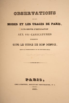 Observations sur les Modes et les Usages de Paris