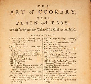 Item #05765 Art of Cookery, The. COOKERY, Hannah GLASSE
