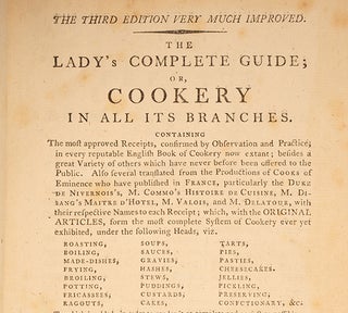 Item #05768 Lady's Complete Guide; or, Cookery in all its branches, The. Mary COLE