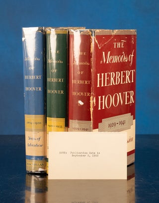 Item #05868 Memoirs of Herbert Hoover, The 1874-1920; 1920-1933 & 1929-1941. Herbert HOOVER