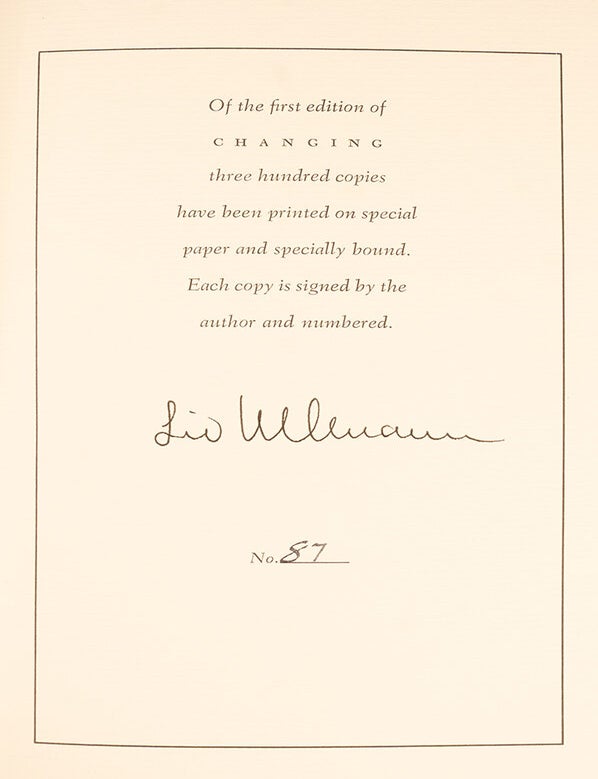 Item #05870 Changing. Liv ULLMANN.