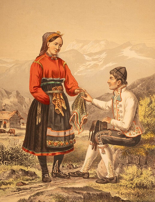 Item #05928 Norske Nationaldragter tegnede af forskjellige norske Kunstnere og ledsaede med opl&yuml;sende. Nils Christian T&Ouml;NSBERG.