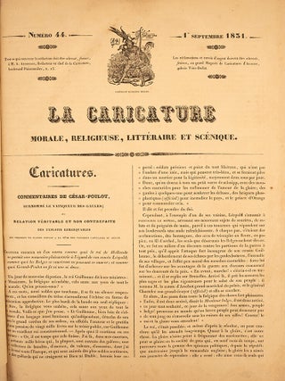 La Caricature, Journal. Dondé et Dirigé par Ch. Philipon