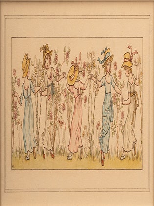 Item #06008 'Five Small Girls Dancing Among Rose Bushes'. Kate GREENAWAY, artist
