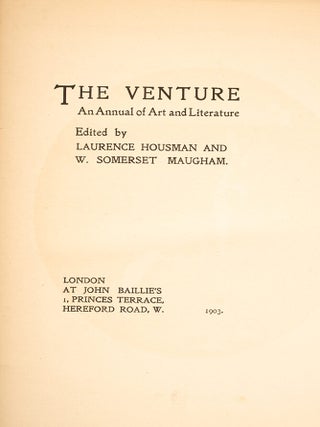 The Venture. An Annual of Art and Literature