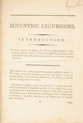 Eccentric Excursions, or, Literary & Pictorial Sketches of Countenance, Character & Country, in different parts of England & South Wales