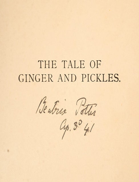 Item #06105 Tale of Ginger & Pickles, The. Beatrix POTTER.