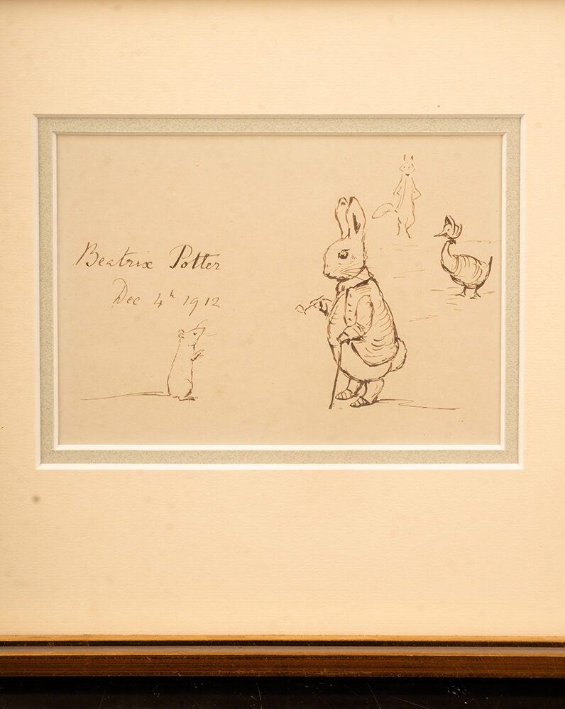 A fine original pen and ink drawing depicting Old Mr. Bouncer, Mr