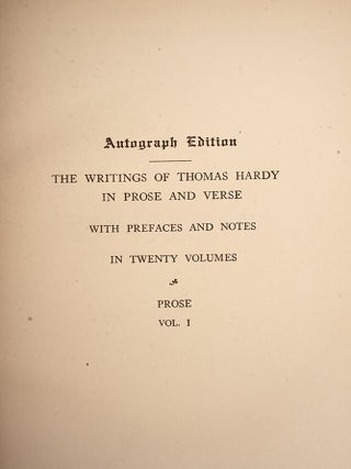 Writings of Thomas Hardy in Prose and Verse, The