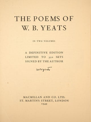 Poems of W.B. Yeats, The