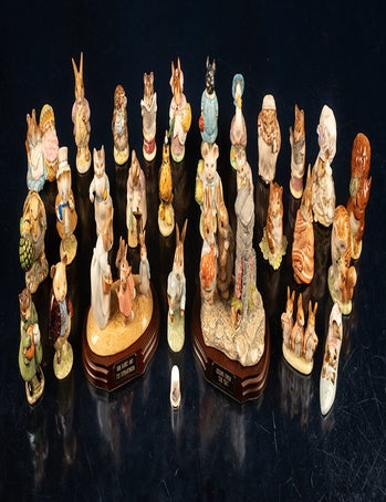 Item #06198 A fine collection of twenty-eight Beatrix Potter Figurines and one Beatrix Potter Thimble. Beatrix POTTER, BESWICK.