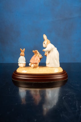 A fine collection of twenty-eight Beatrix Potter Figurines and one Beatrix Potter Thimble.